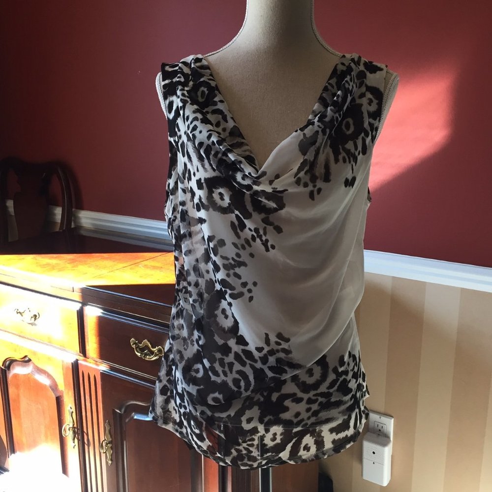 NWT Express Sleeveless Sheer Top w/ Animal Print